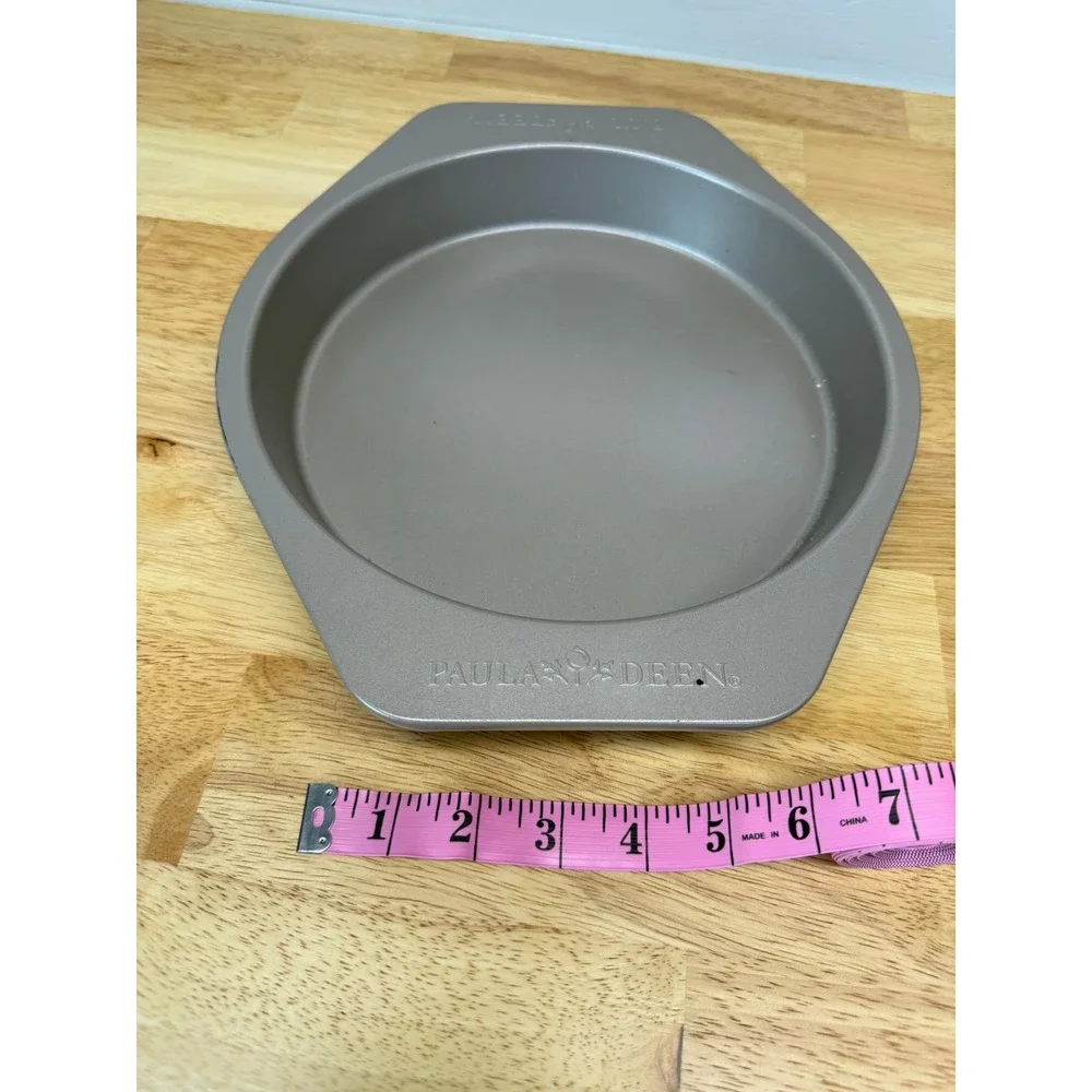 Paula Deen 8 Inch Round Cake Pan Set of 2 Nonstick Steel Baking Pans Gray